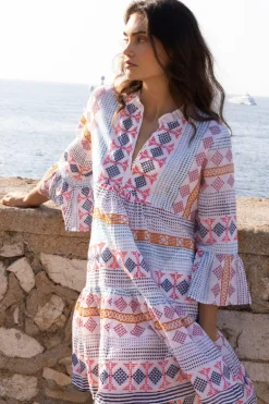 Bell Sleeve Tiered Mini- Casablanca Multi