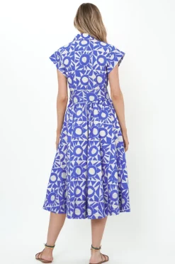 Belted Shirt Dress- Eclipse Blue