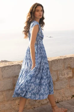 Cap Sleeve Midi- Pretoria Navy