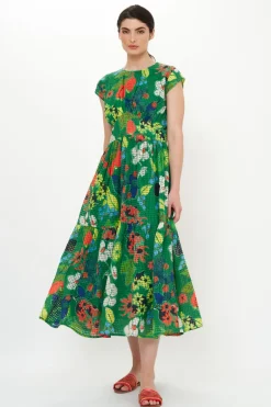 Cap Sleeve Midi- Sutton Green