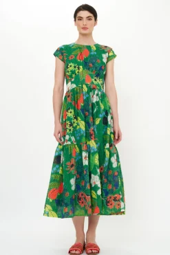 Cap Sleeve Midi- Sutton Green