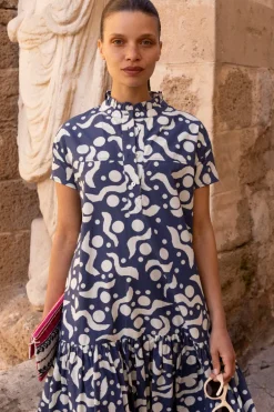 Cap Sleeve Mini- Acadia Navy