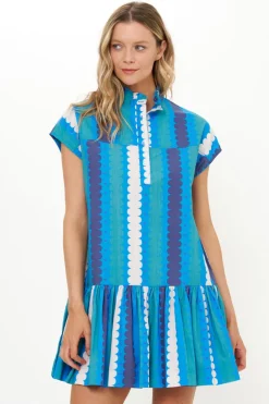 Cap Sleeve Mini- Meko Blue