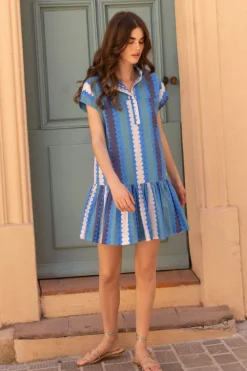 Cap Sleeve Mini- Meko Blue
