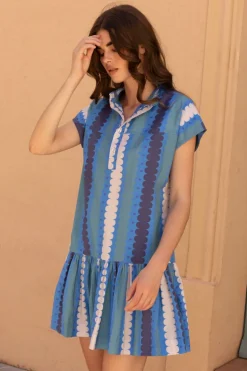 Cap Sleeve Mini- Meko Blue