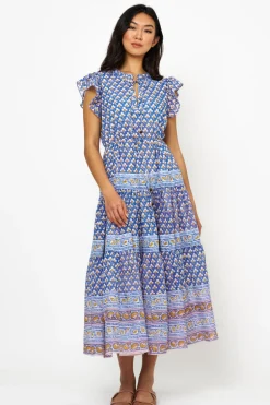 Cinched Flirty Midi- Clover Blue