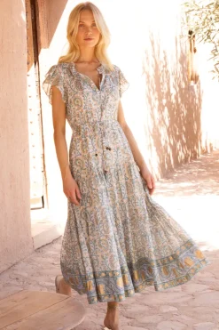 Cinched Flirty Midi- Marseille Green