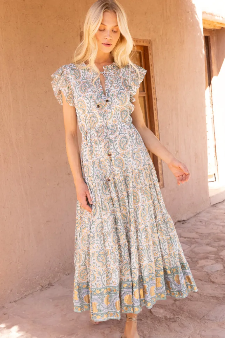 Cinched Flirty Midi- Marseille Green