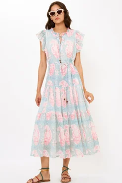 Cinched Flirty Midi- Samode Green