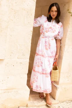 Cinched Pintuck Maxi- Ostuni Coral