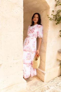 Cinched Pintuck Maxi- Ostuni Coral