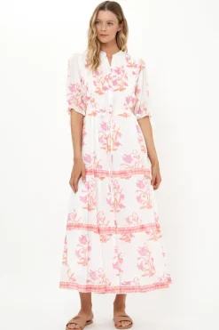 Cinched Pintuck Maxi- Ostuni Coral