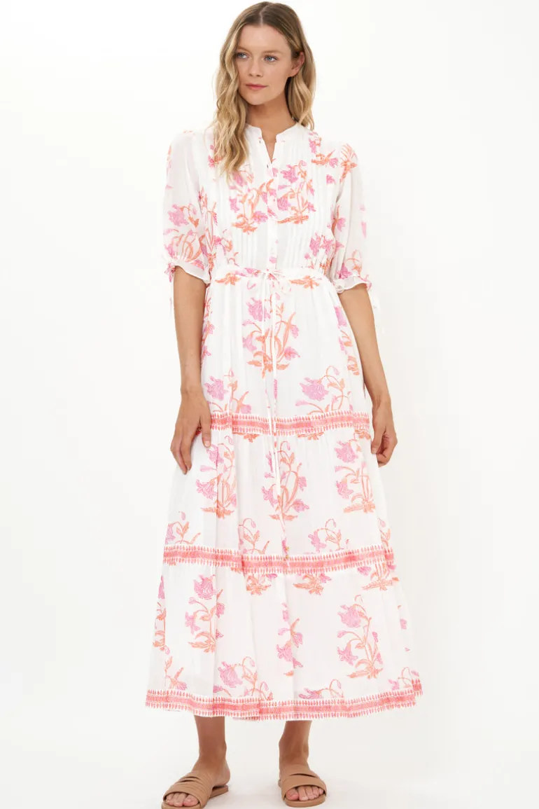 Cinched Pintuck Maxi- Ostuni Coral