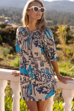Embroidered Button Mini- Roma Blue