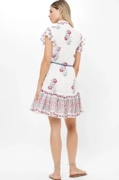 Flirty High Neck Button Mini- Napa Red