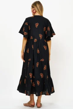 Flirty V-Neck Maxi- Almay Black