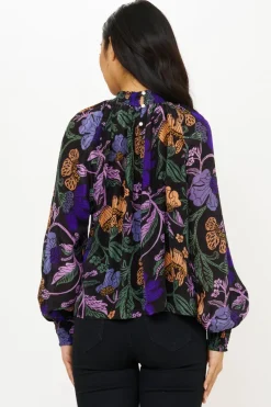 High Neck Blouse- Turin Peri
