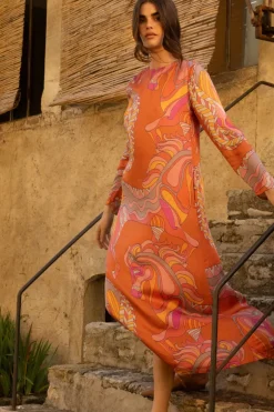 Long Sleeve Shift Maxi- Arabia Toffee