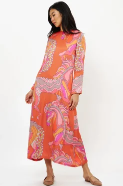 Long Sleeve Shift Maxi- Arabia Toffee
