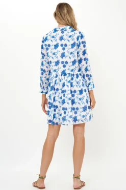 Long Sleeve Shirt Dress Mini- Marion Blue