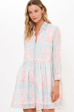 Long Sleeve Shirt Dress Mini- Samode Green
