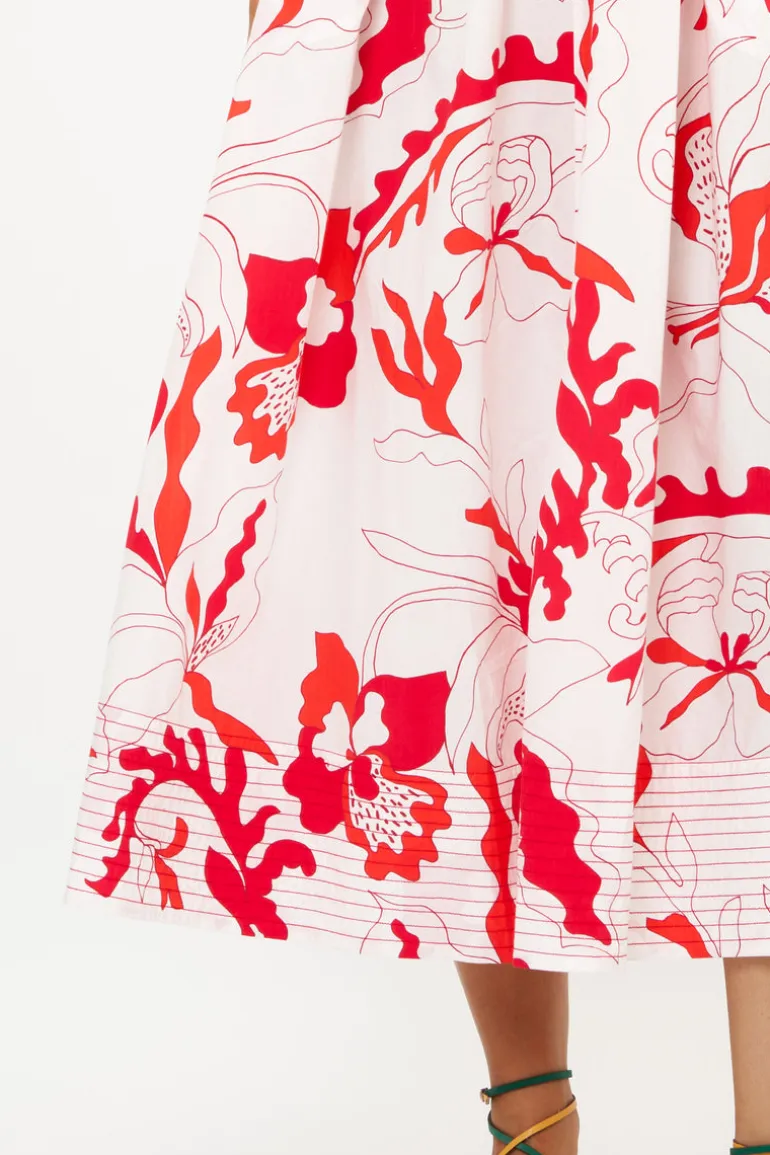 One Shoulder Ruffle Maxi- Orchid Red