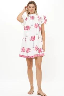 Pintuck Ruffle Mini- Canary Coral
