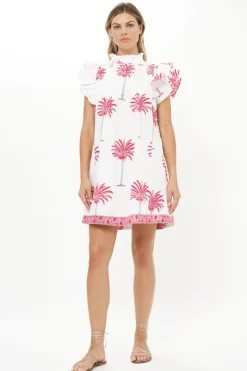 Pintuck Ruffle Mini- Canary Coral