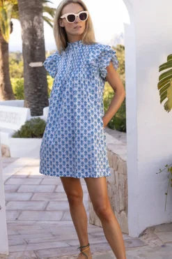 Pintuck Ruffle Mini- Provence Blue
