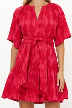 Raglan Belted Mini- Tashkent Red