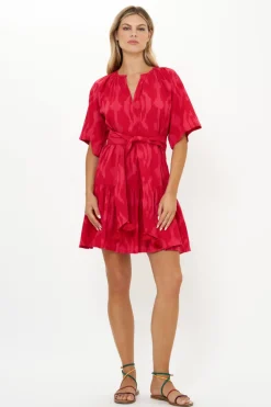 Raglan Belted Mini- Tashkent Red