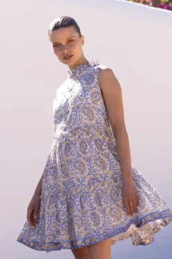 Ruffle Tiered Short- Marseille Blue