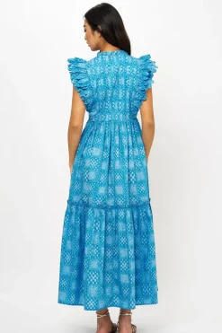 Scallop Pintuck Maxi- Matrix Blue
