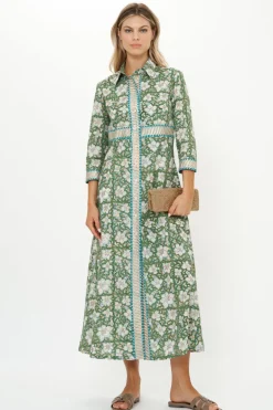 Shirt Dress Maxi- Ivy Olive