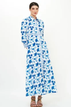 Shirt Dress Maxi- Marion Blue