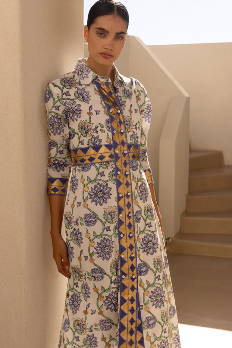 Shirt Dress Maxi- Presidio Blue