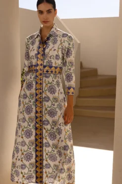 Shirt Dress Maxi- Presidio Blue
