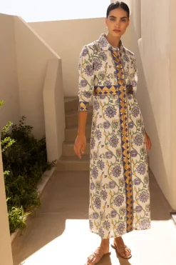 Shirt Dress Maxi- Presidio Blue