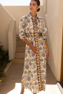 Shirt Dress Maxi- Presidio Blue