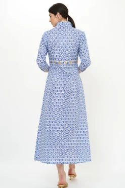 Shirt Dress Maxi- Veranda Blue