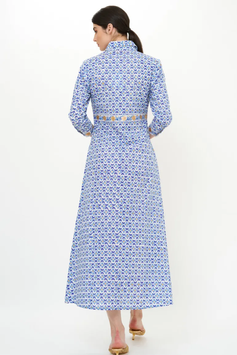 Shirt Dress Maxi- Veranda Blue