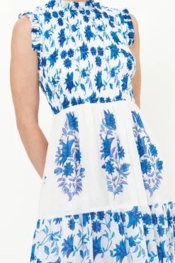 Sleeveless Smocked Maxi- Marion Blue