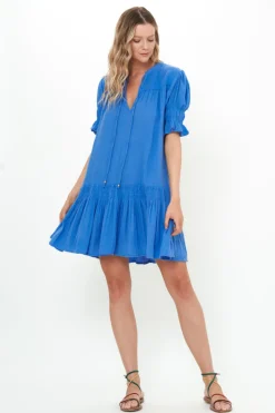 Smocked Drop Mini- Bermuda Blue