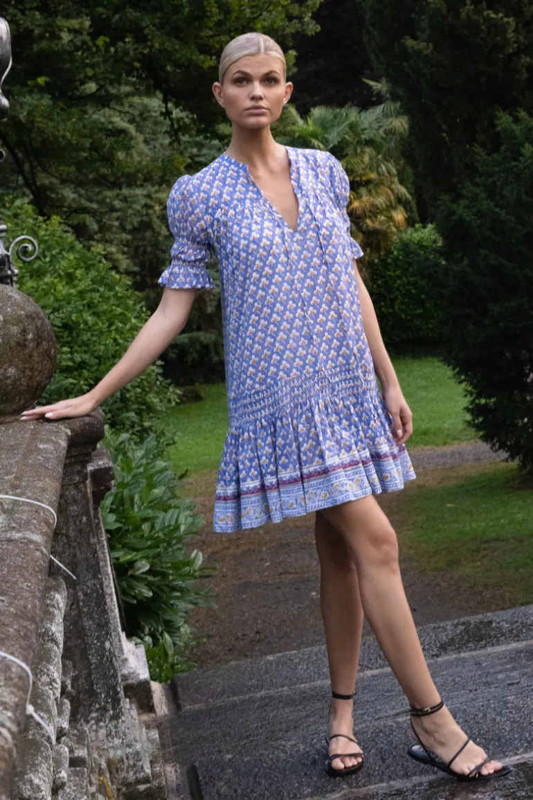 Smocked Drop Mini- Clover Blue