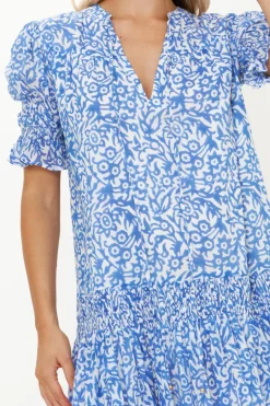 Smocked Drop Mini- Cypress Blue