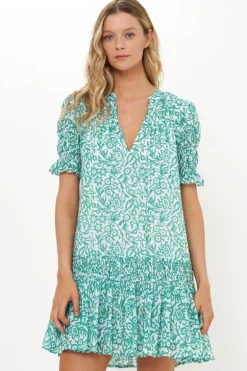 Smocked Drop Mini- Cypress Jade
