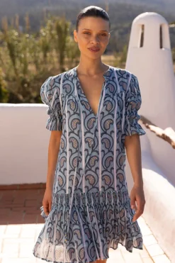 Smocked Drop Mini- Goa Blue