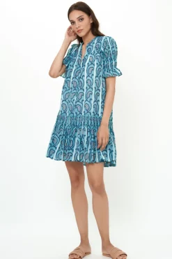 Smocked Drop Mini- Goa Blue