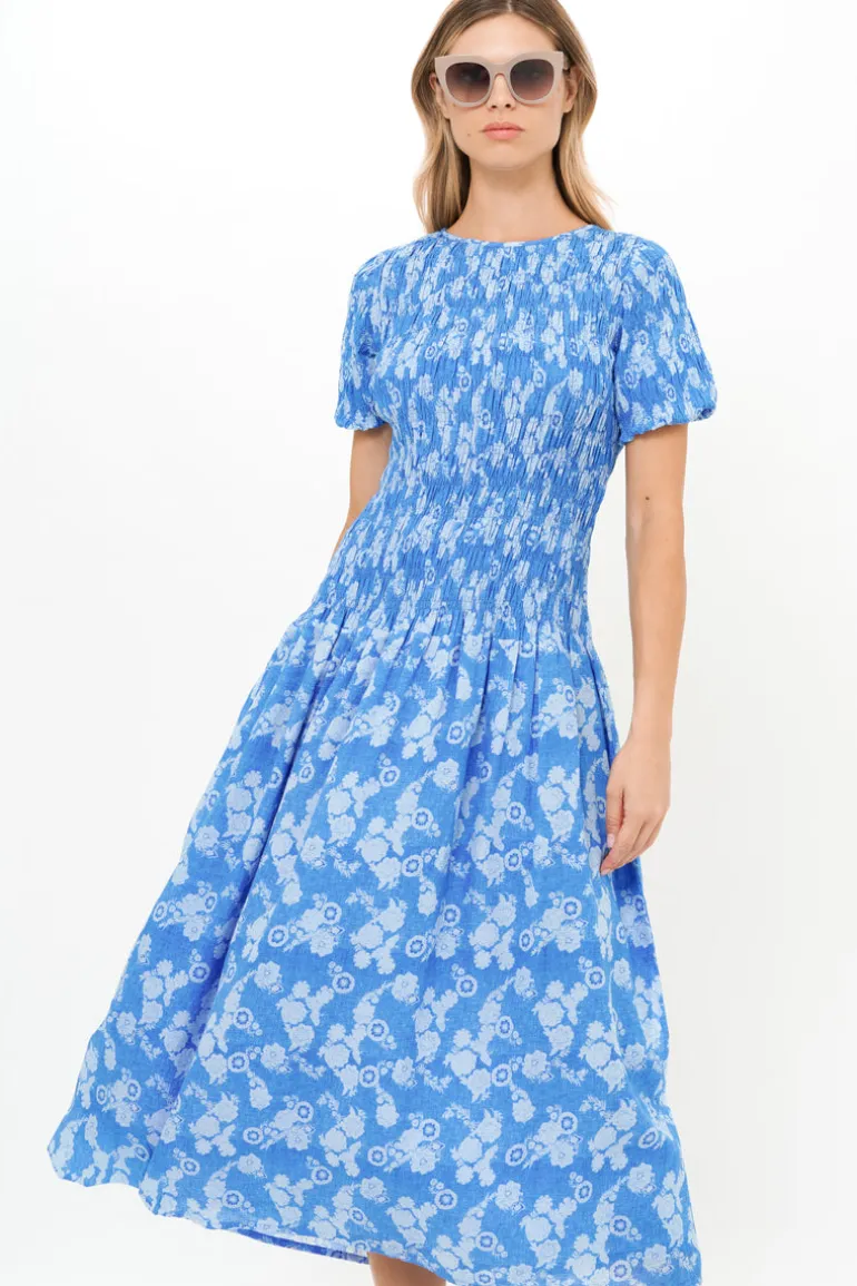 Smocked Drop Waist Maxi- Pretoria Navy