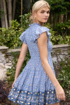 Smocked Flirty Short- Budapest Blue